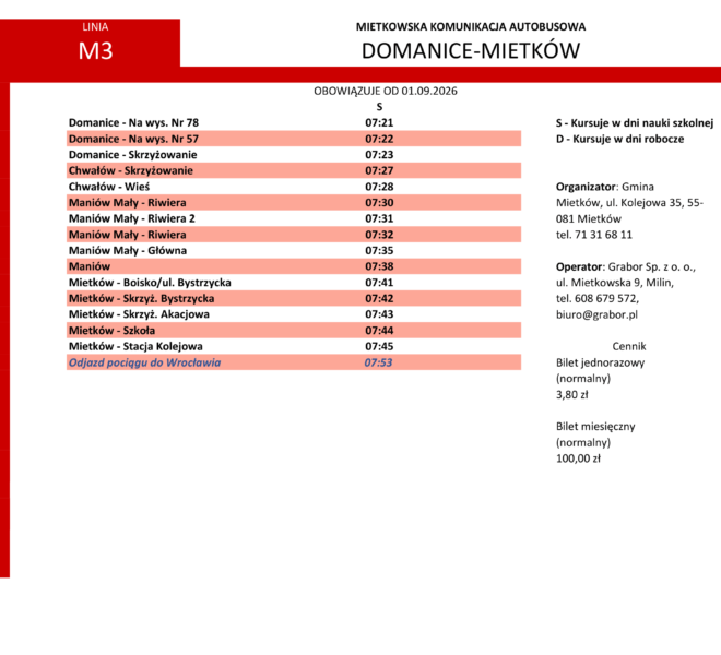 Rozkład jazdy - od 14.09.2026-06
